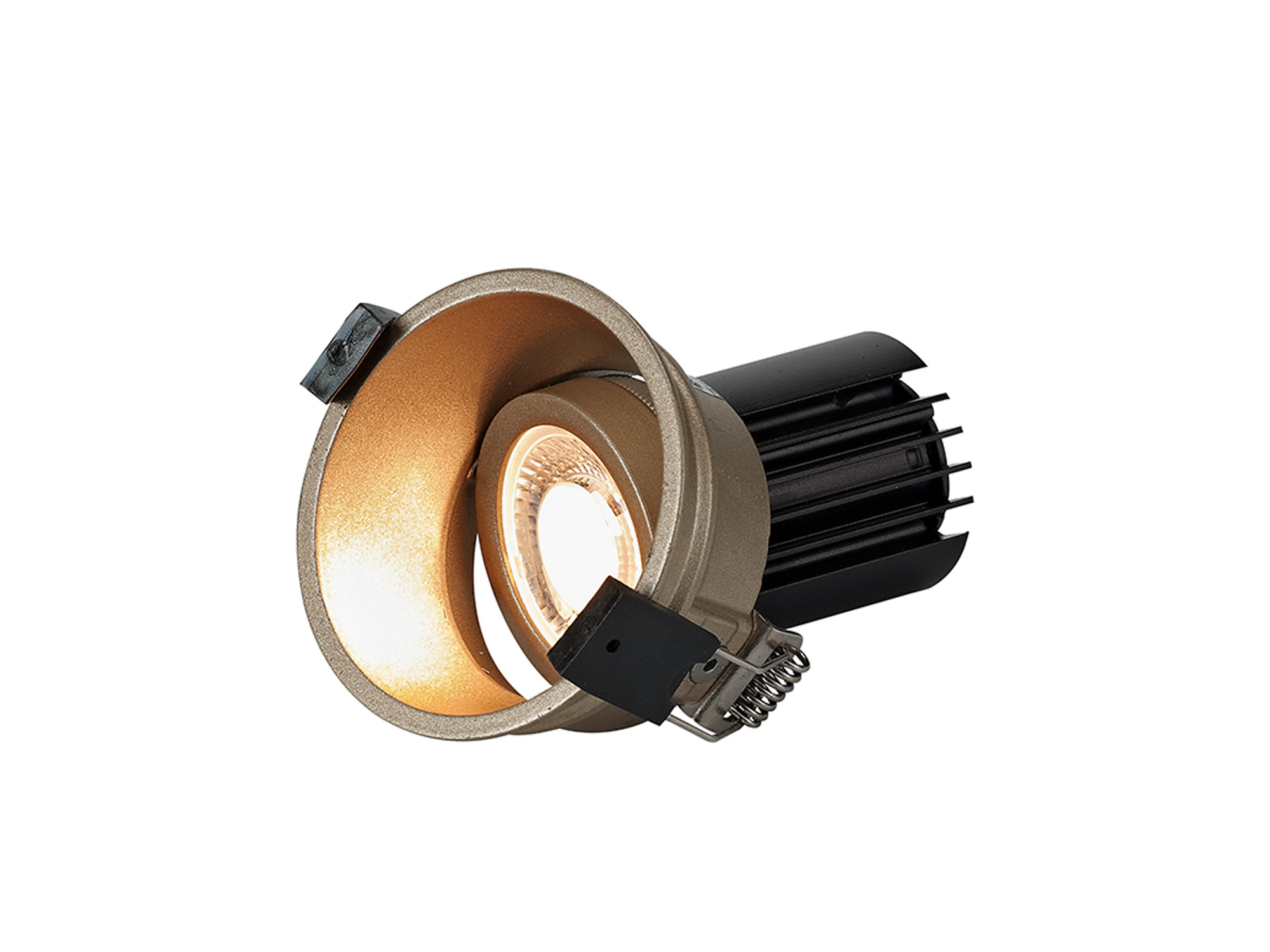 DM201747  Bania A 12 Powered by Tridonic  12W 2700K 1200lm 12° CRI>90 LED Engine; 350mA Gold Adjustable Recessed Spotlight; IP20